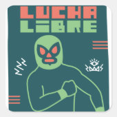 LUCHA LIBRE#120 VIERKANTE STICKER (Voorkant)
