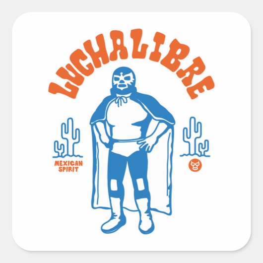 LUCHA LIBRE#127 VIERKANTE STICKER (Voorkant)