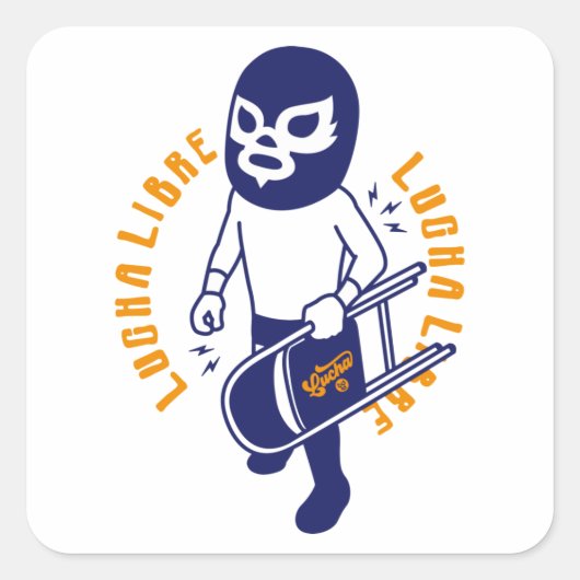 LUCHA LIBRE#131 VIERKANTE STICKER (Voorkant)