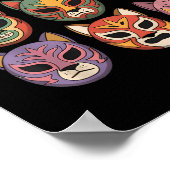 Lucha Libre Cat Mask Funny Luchador Mask Gato Poster (Hoek)