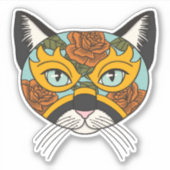 Lucha Libre Cat Sticker (Voorkant)