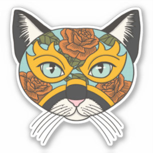 Lucha Libre Cat Sticker
