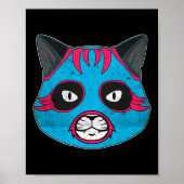 Lucha Libre Cat Wears Luchador Wrestling Masker Poster (Voorkant)