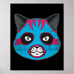 Lucha Libre Cat Wears Luchador Wrestling Masker Poster