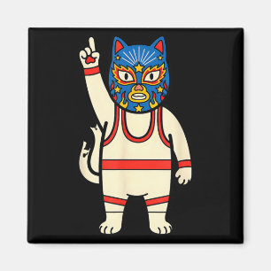 Lucha Libre Kat Worstelen Luchador Grappig Retro Magneet