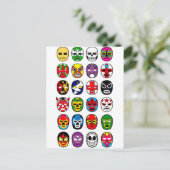 Lucha Libre Luchador Mexican Wrestling Maskers Briefkaart (Staand voorkant)