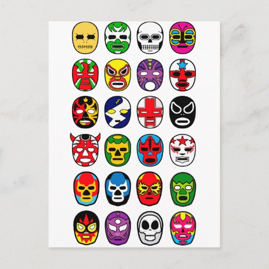 Lucha Libre Luchador Mexican Wrestling Maskers Briefkaart (Voorkant)