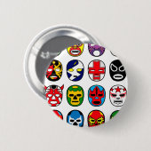 Lucha Libre Luchador Mexican Wrestling Maskers Ronde Button 5,7 Cm (Voorkant /achterkant)