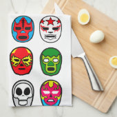 Lucha Libre Luchador Mexican Wrestling Maskers Theedoek (Quarter Fold)