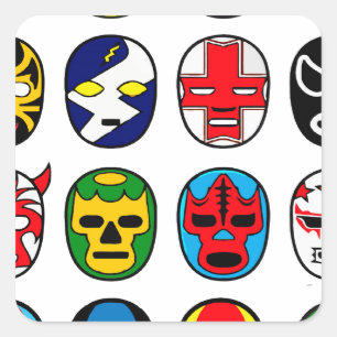 Lucha Libre Luchador Mexican Wrestling Maskers Vierkante Sticker
