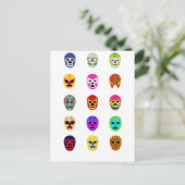 Lucha Libre Mask Mexican Wrestling Briefkaart (Staand voorkant)