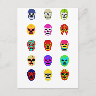 Lucha Libre Mask Mexican Wrestling Briefkaart