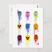 Lucha Libre Mask Mexican Wrestling Paint Drip Briefkaart (Voorkant / Achterkant)