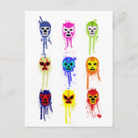 Lucha Libre Mask Mexican Wrestling Paint Drip