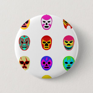 Lucha Libre Mask Mexican Wrestling Ronde Button 5,7 Cm