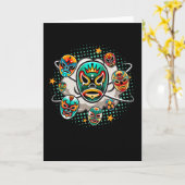 Lucha Libre Mask Mexico Wrestling Kaart (Gele Bloem)