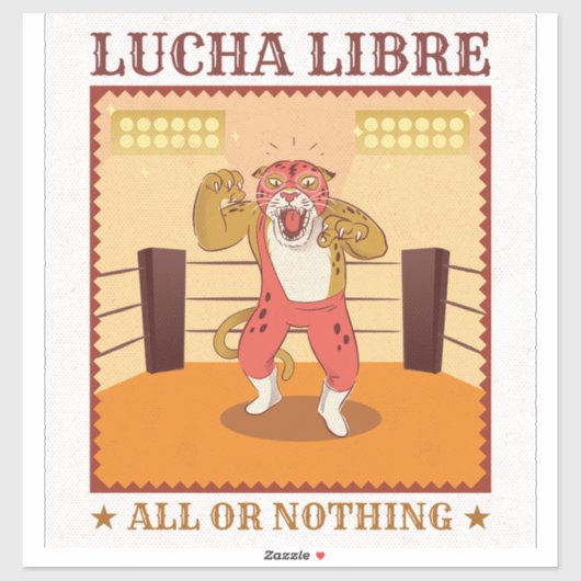 Lucha Libre-mask retro sportposter kunst Sticker (Vel)
