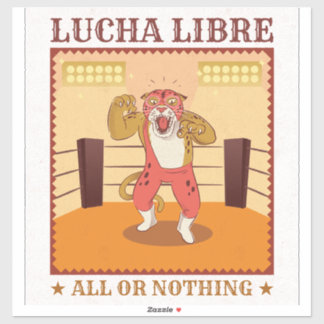 Lucha Libre Mask Retro Sports Poster Art Sticker