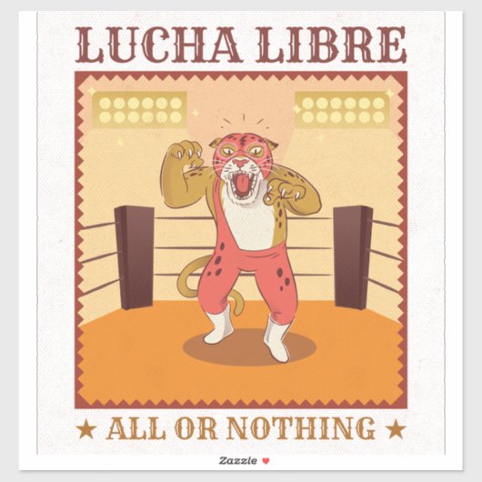 Lucha Libre Mask Retro Sports Poster Art Sticker (Vel)