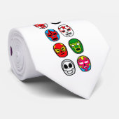 Lucha Libre Mask Wrestlers maskeert collage Stropd Stropdas (Opgerold)