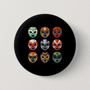 Lucha Libre-maskers shirt jongen mannen Mexicaans Ronde Button 5,7 Cm