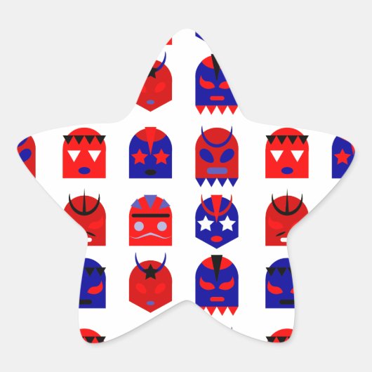 lucha libre maskers ster sticker (Voorkant)