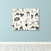 Lucha Libre: Mexicaans worstelaarpatroon Canvas Afdruk (Insitu (Houten vloer))