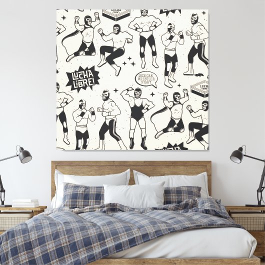 Lucha Libre: Mexicaans worstelaarpatroon Canvas Afdruk (Insitu (Slaapkamer))