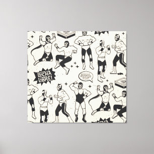 Lucha Libre: Mexicaans worstelaarpatroon Canvas Afdruk