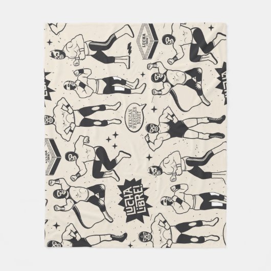Lucha Libre: Mexicaans worstelaarpatroon Fleece Deken (Voorkant)