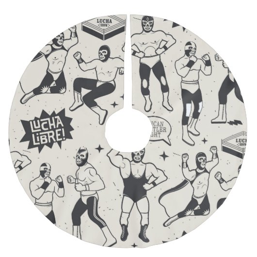 Lucha Libre: Mexicaans worstelaarpatroon Kerstboom Rok (Voorkant)