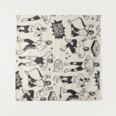 Lucha Libre: Mexicaans worstelaarpatroon Wandkleed (Voorkant (horizontaal))