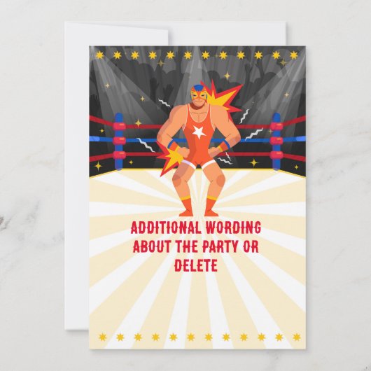 Lucha Libre Mexicaans worstelen Uitnodiging Verjaa (Achterkant)