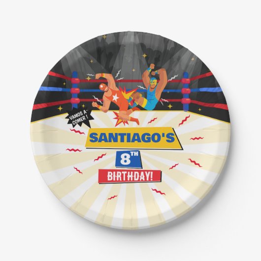 Lucha Libre Mexicaanse worstelverjaardag Papieren Bordje (Voorkant)