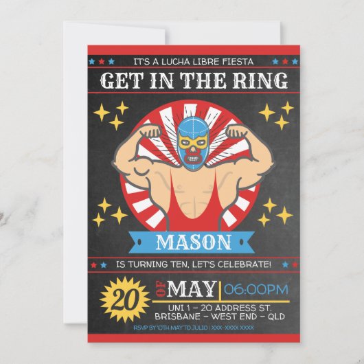 Lucha Libre Mexican Birthday Party Kaart (Voorkant)