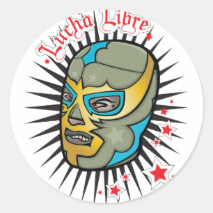 Lucha Libre Mexican Wrestling Mask Ronde Sticker