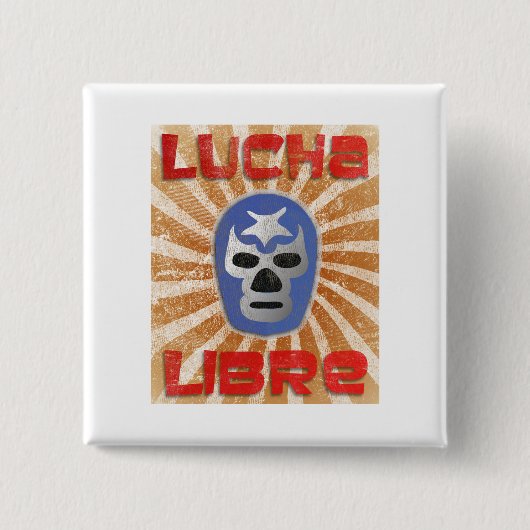 Lucha Libre Mexican Wrestling Vierkante Button 5,1 Cm (Voorkant)