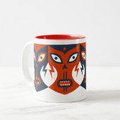 Lucha Libre Rood Wit Blauw Mexicaans worstelmasker Tweekleurige Koffiemok (Voorkant links)