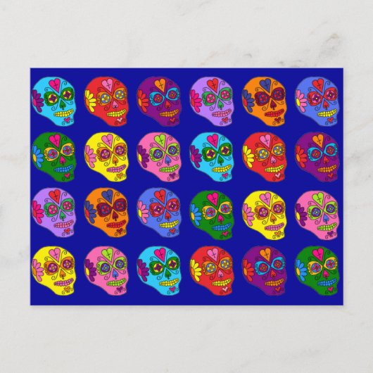 Lucha Libre Sugar Skull Briefkaart (Voorkant)
