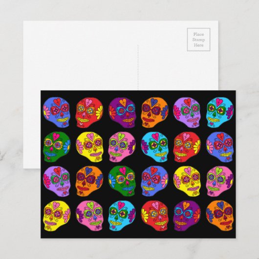 Lucha Libre Sugar Skull Briefkaart (Voorkant / Achterkant)