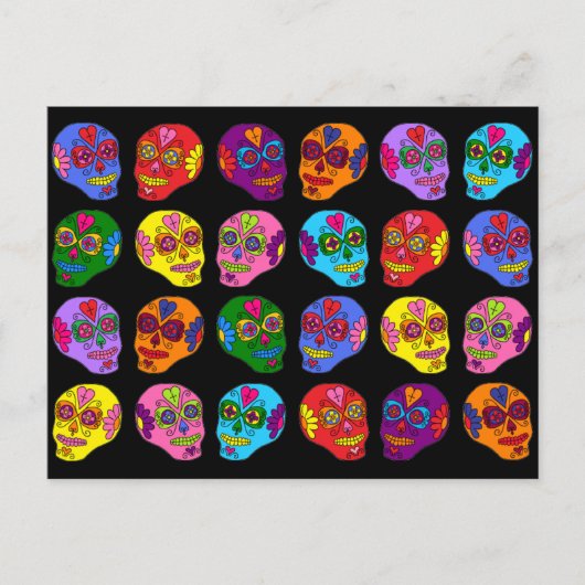 Lucha Libre Sugar Skull Briefkaart (Voorkant)
