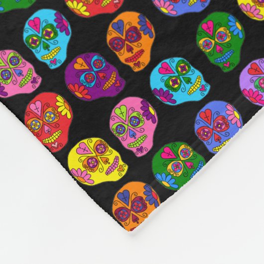 Lucha Libre Sugar Skull Fleece Deken (Hoek)