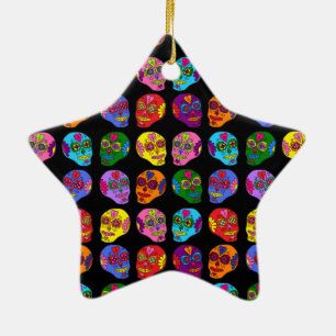 Lucha Libre Sugar Skull Keramisch Ornament