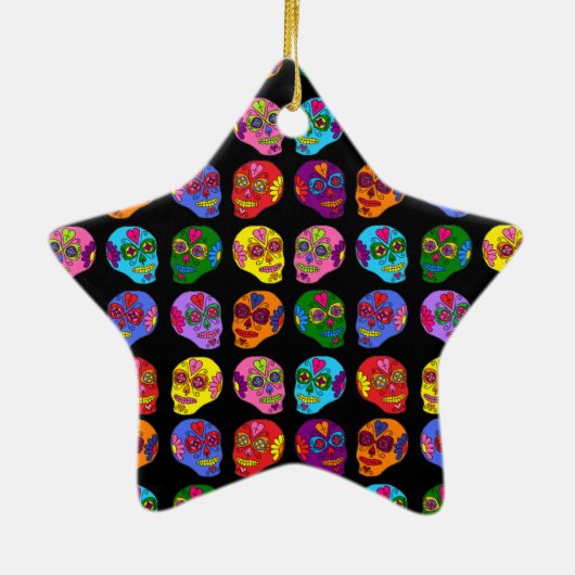Lucha Libre Sugar Skull Keramisch Ornament (Achterkant)