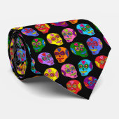 Lucha Libre Sugar Skull Stropdas (Opgerold)