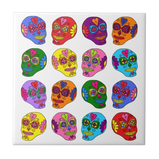 Lucha Libre Sugar Skull Tegeltje (Voorkant)