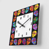 Lucha Libre Sugar Skull Vierkante Klok (Hoek)