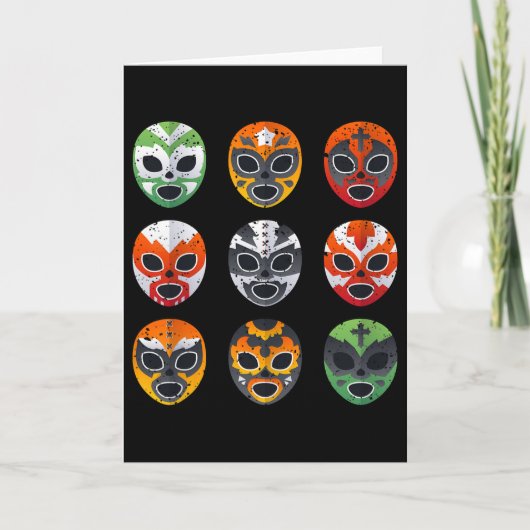 Lucha Libre worstelmasker Cinco De Mayo Mexicaans Kaart (Voorkant)