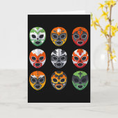 Lucha Libre worstelmasker Cinco De Mayo Mexicaans Kaart (Gele Bloem)
