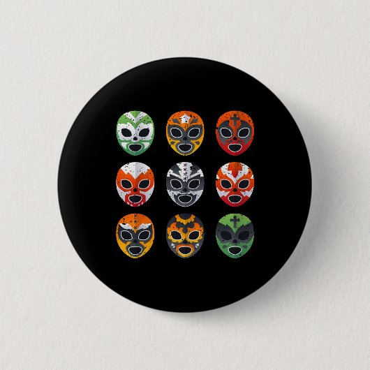 Lucha Libre worstelmasker Cinco De Mayo Mexicaans Ronde Button 5,7 Cm (Voorkant)